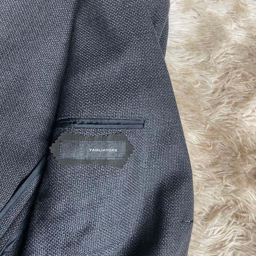 極美品 タリアトーレ ジャケット ブラック ホップサック メンズ XL LL