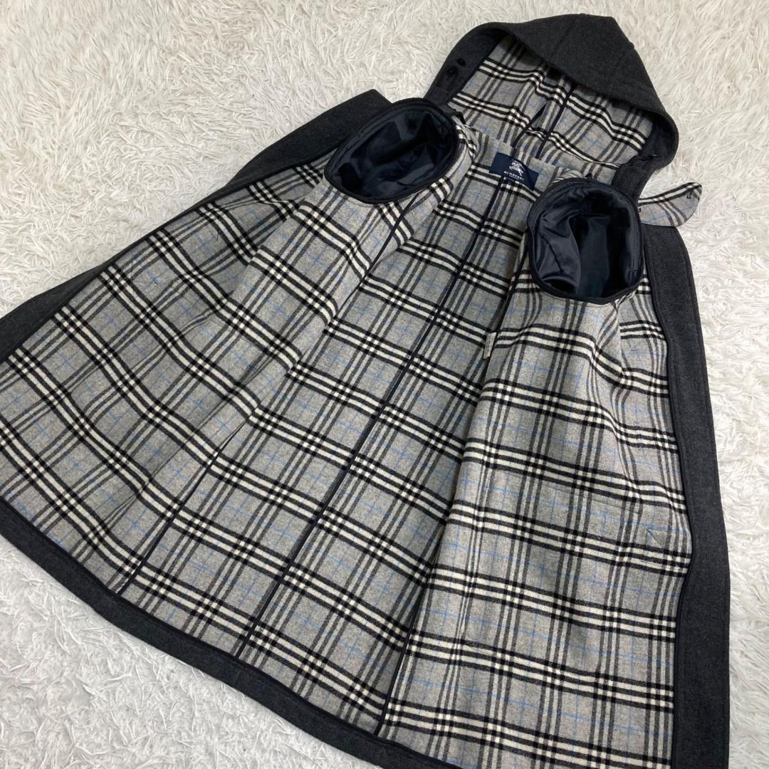 15951✨美品✨バーバリーロンドン ダッフルコート ブルーノバチェック グレー