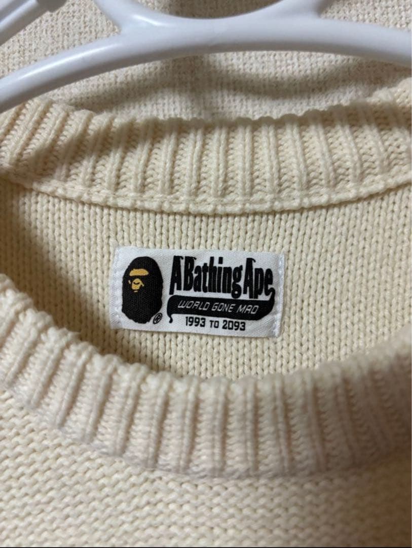 A BATHING APE エイプ Switching Logo Knit