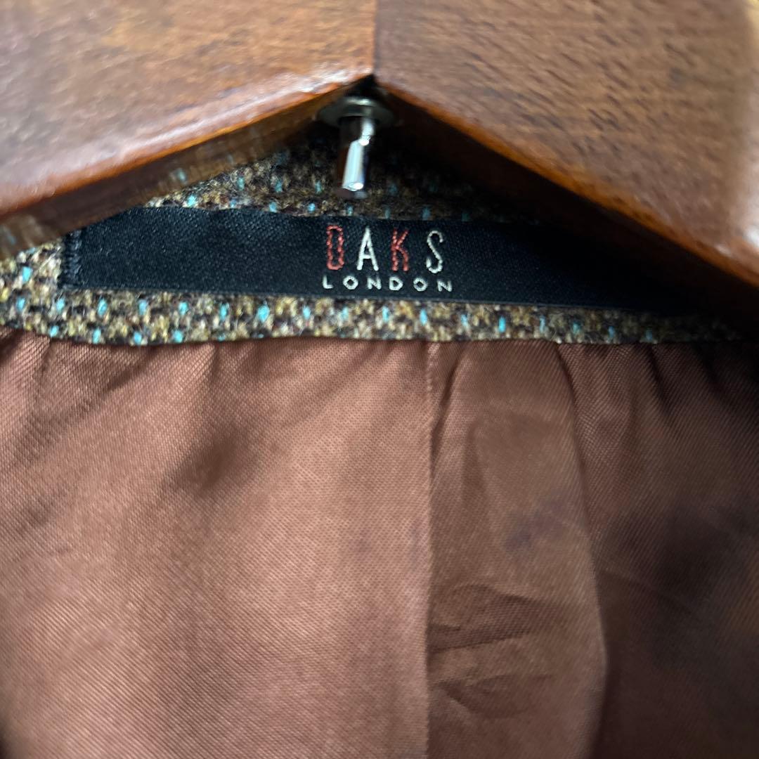 DAKS ブラウンツイード ハンティングジャケット　エルボーパッチ