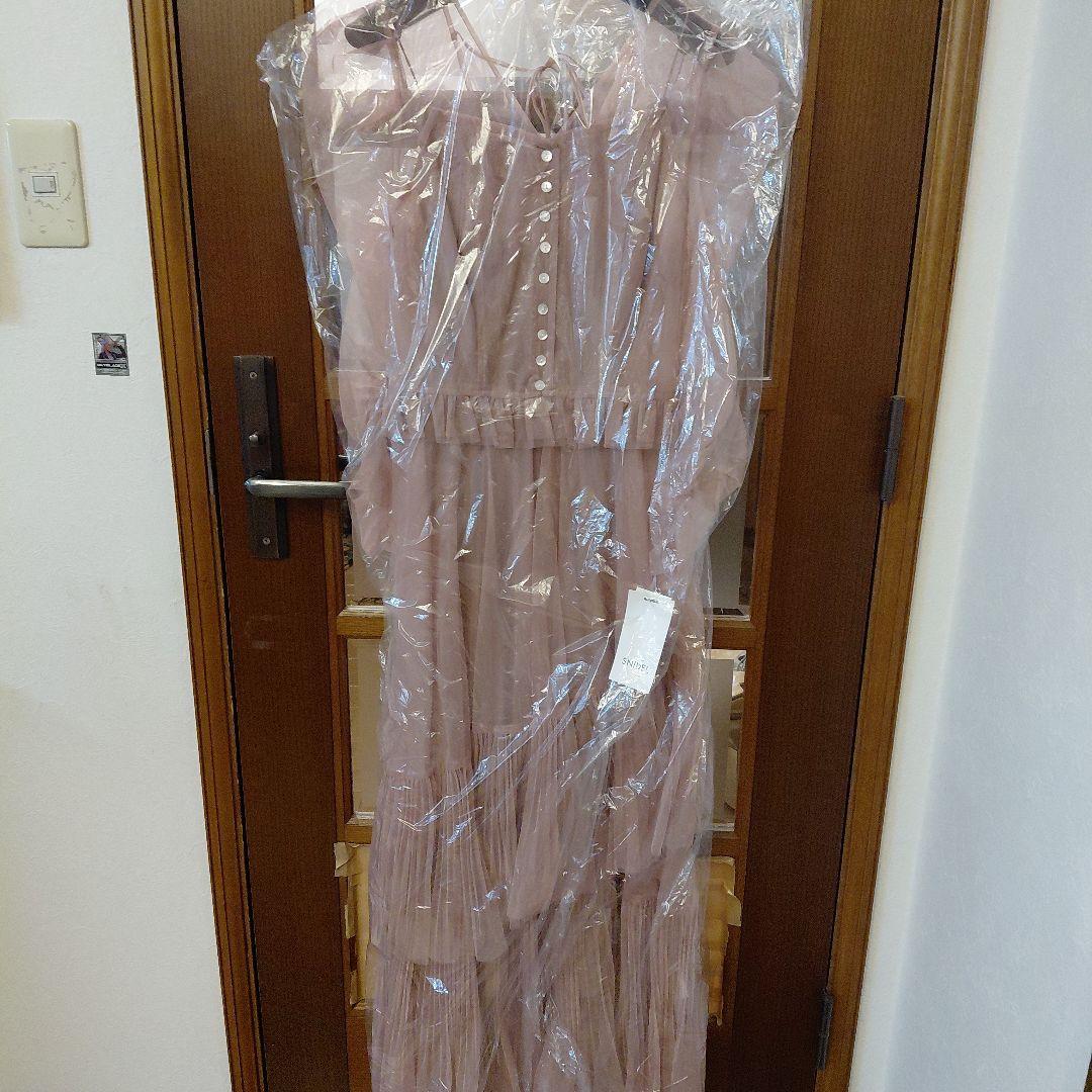新品タグ付　Sustainableティアードチュールドレス　ピンク　SNIDEL