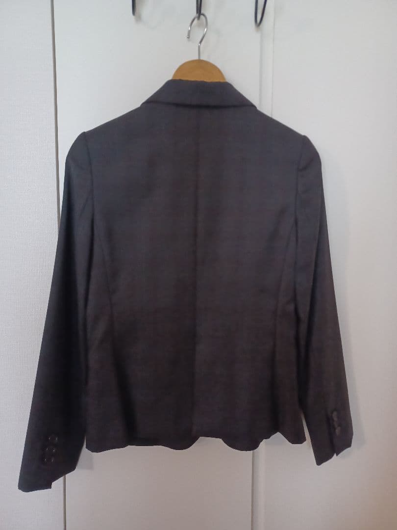 ダークグレー スカートスーツ ウール100%