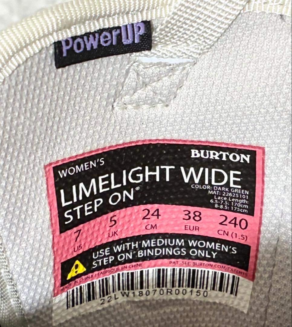 【セット】BURTON STEP ON LIMELIGHT WIDE 2023年