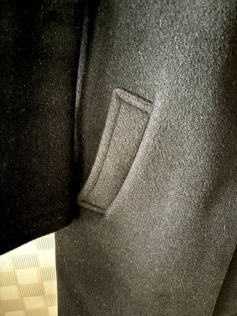 ロンドントラディション　ノーカラーウールコート　黒✖️チェック　再お値下げ