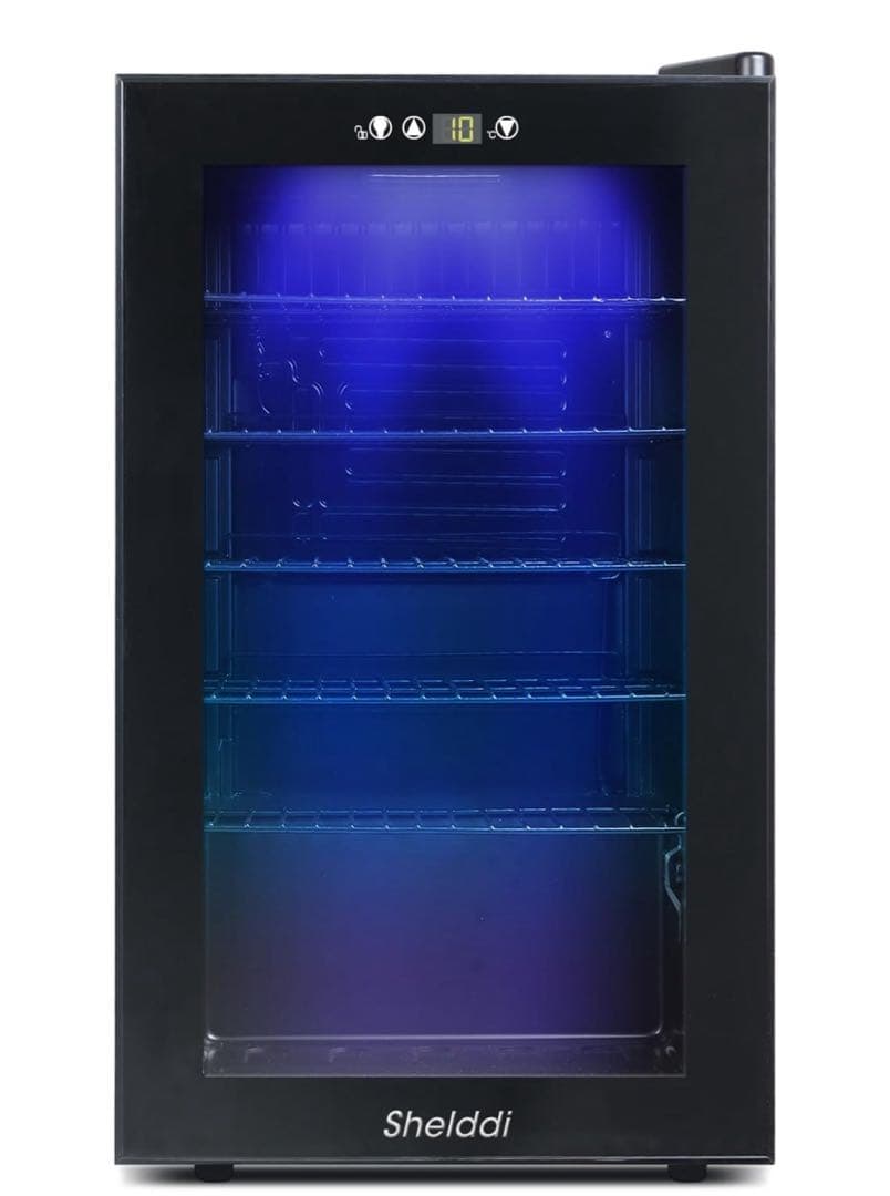 みゆの 冷蔵庫 75L 透明ガラスドア オフィス冷蔵庫 展示用 右開き