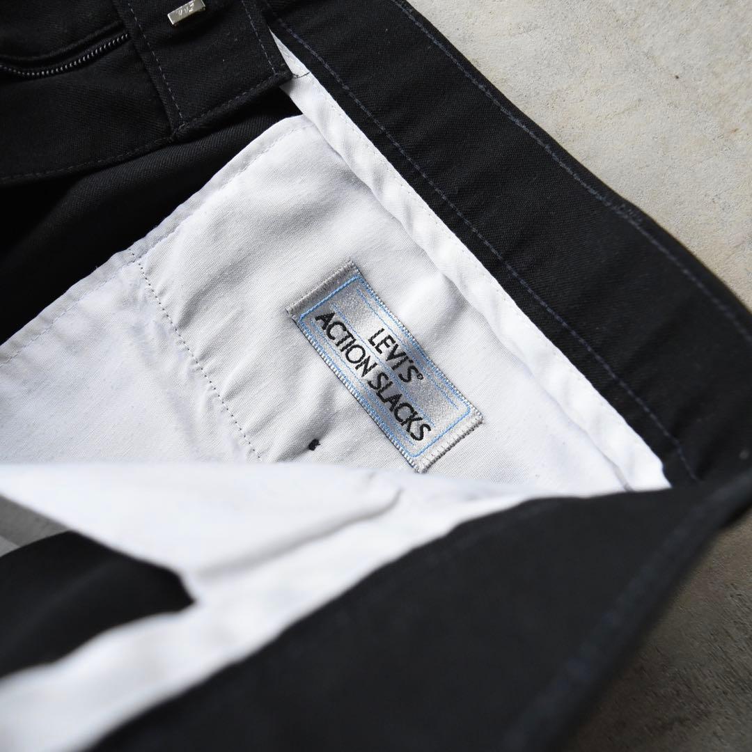 90s リーバイスアクションスラックス ブラック黒 USA W38L29 OVY