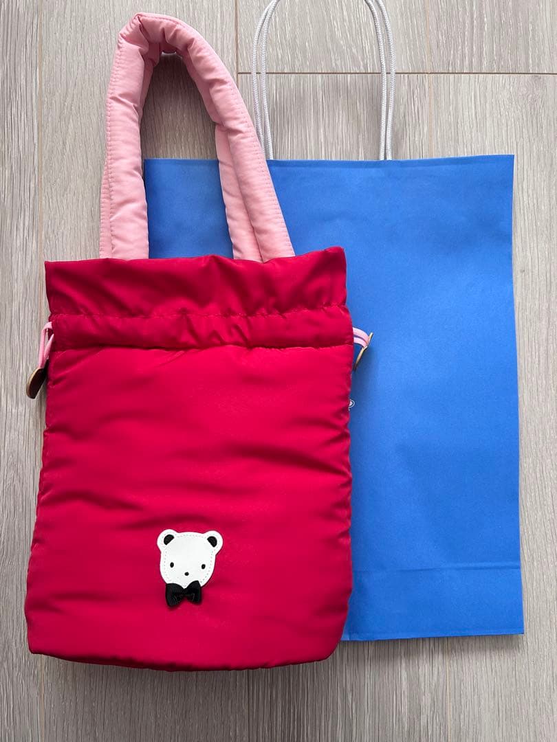 新品未使用 ファミリア巾着バッグ バレンタイン 完売カラー