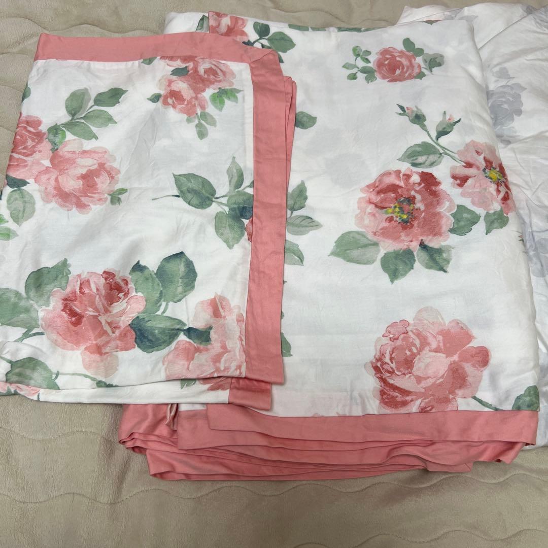 ローラアシュレイ　ダブル　掛布団カバー、ボックスシーツ、枕カバーセット