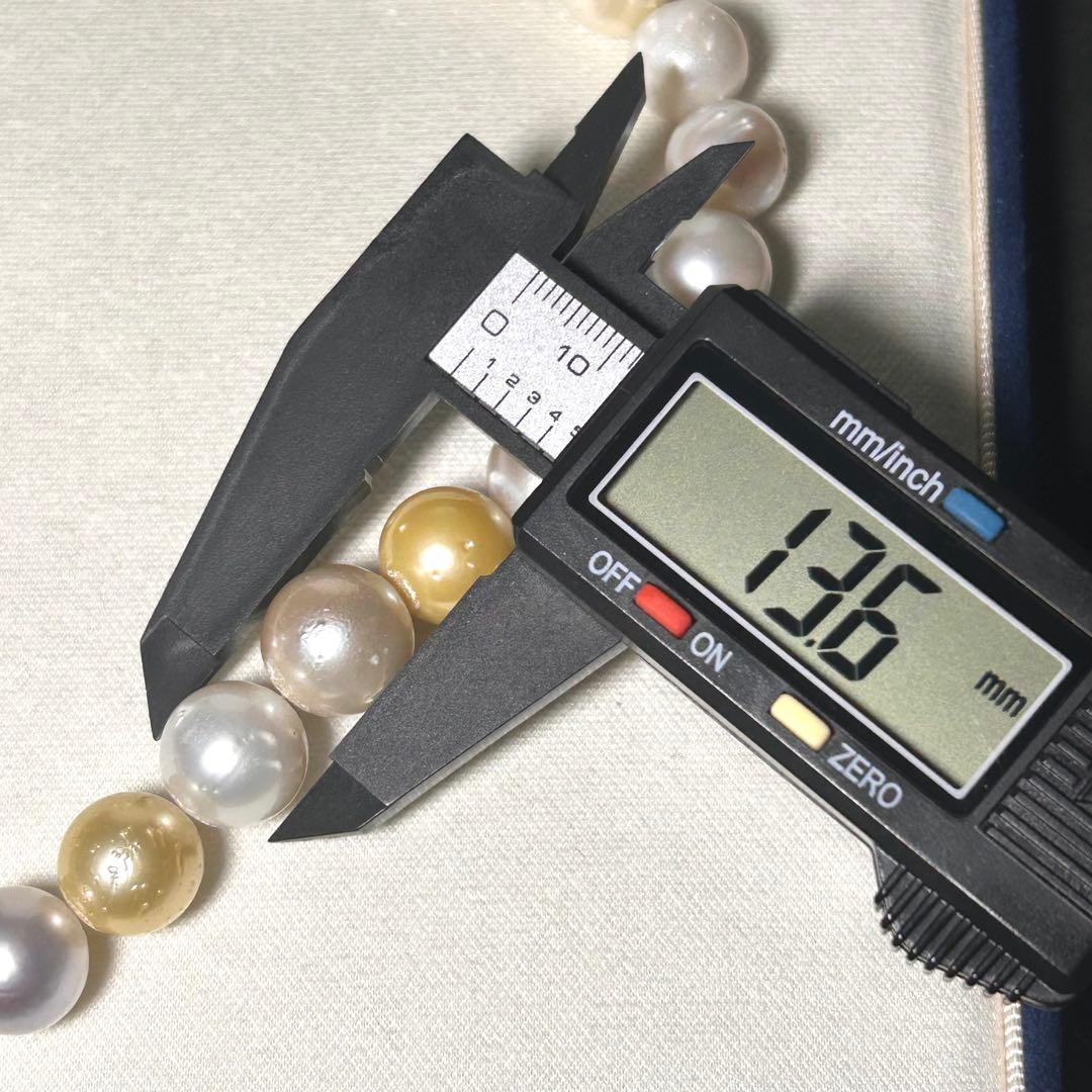 【テリ◎/大珠✨】黒蝶 白蝶 真珠 ネックレス 本真珠 パール マルチカラー