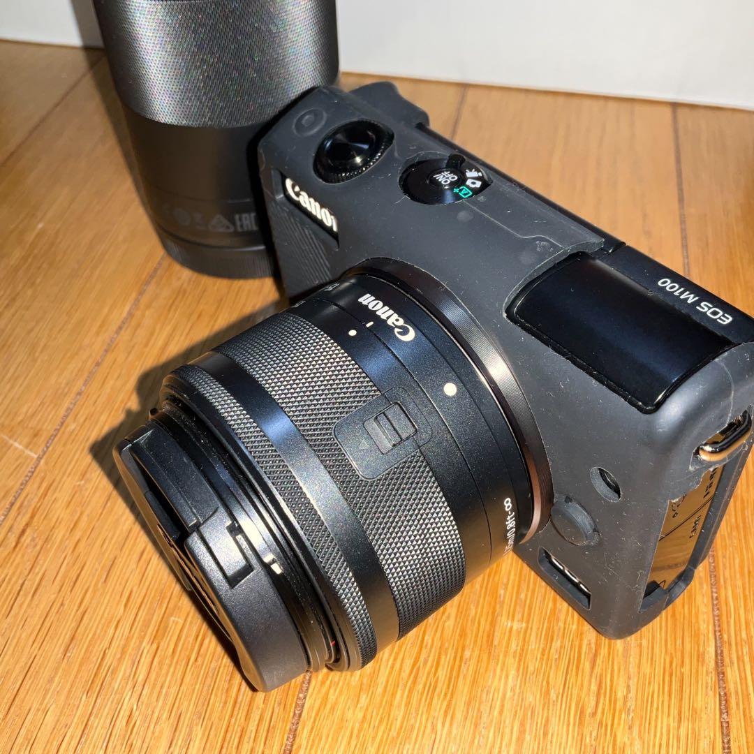 Canon EOS M100 ダブルレンズキット　ブラック　ミラーレスカメラ