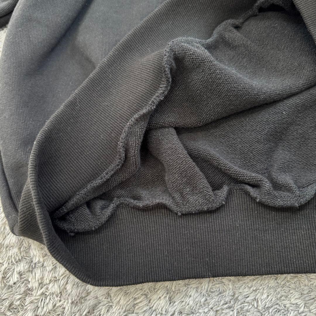 フィールズ【L】黒 長袖スウェット 上杉柊平 ロゴ刺繍 厚手 微ストレッチ 秋冬