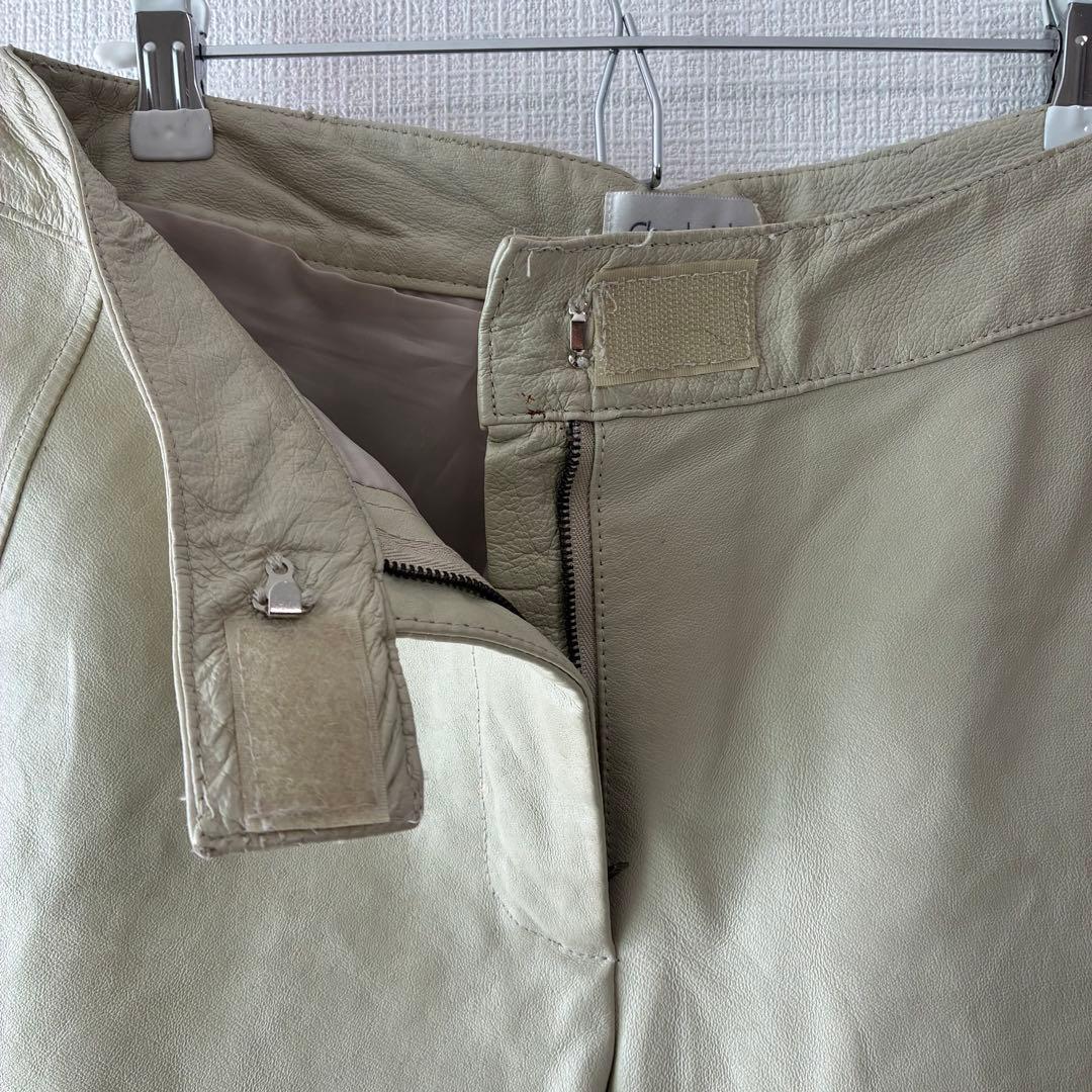 90's ヴィンテージChadwicks レザー ワークパンツ オフホワイト 白