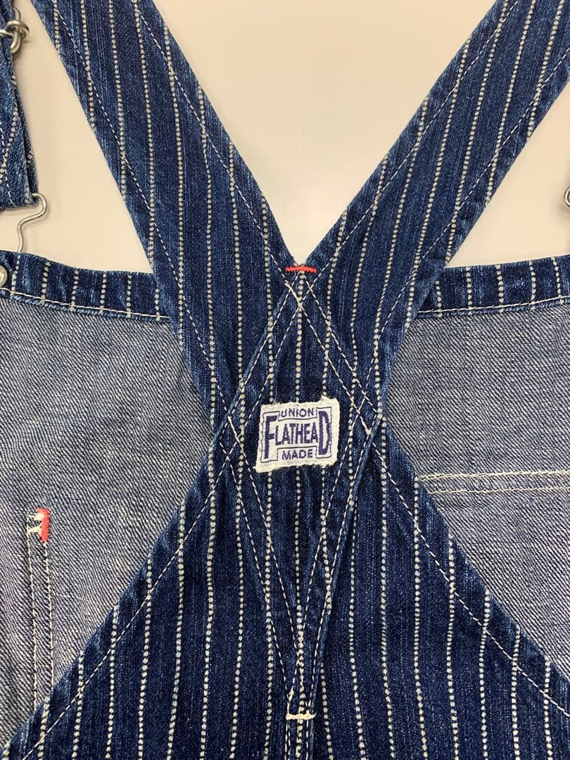 【日本製】オールドフラットヘッド デニム ウォバッシュ オーバーオール