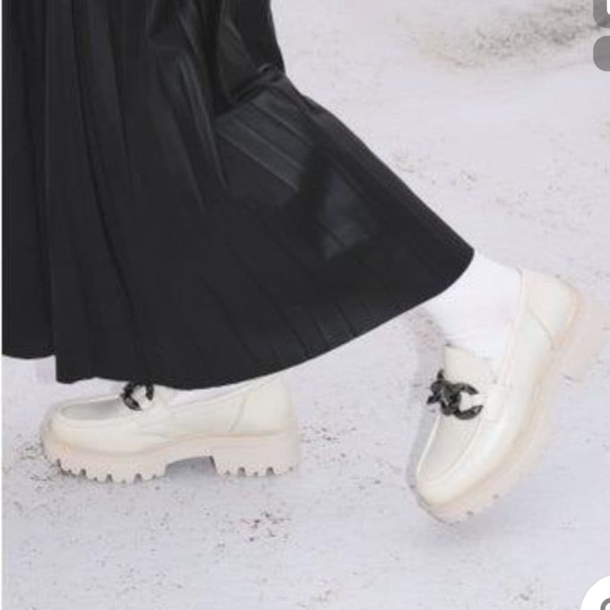 BONTRE　本革　白　ローファー　24.5厚底　新品