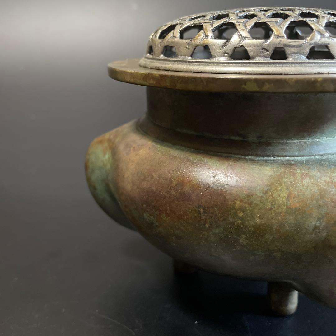 時代物　古銅香炉　 斑紫銅　在名あり5