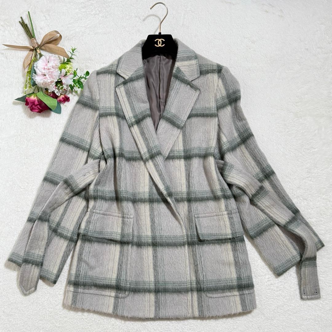 美品✨　AURALEE　シャギーチェックジャケット　白石麻衣さん　アルパカ　M