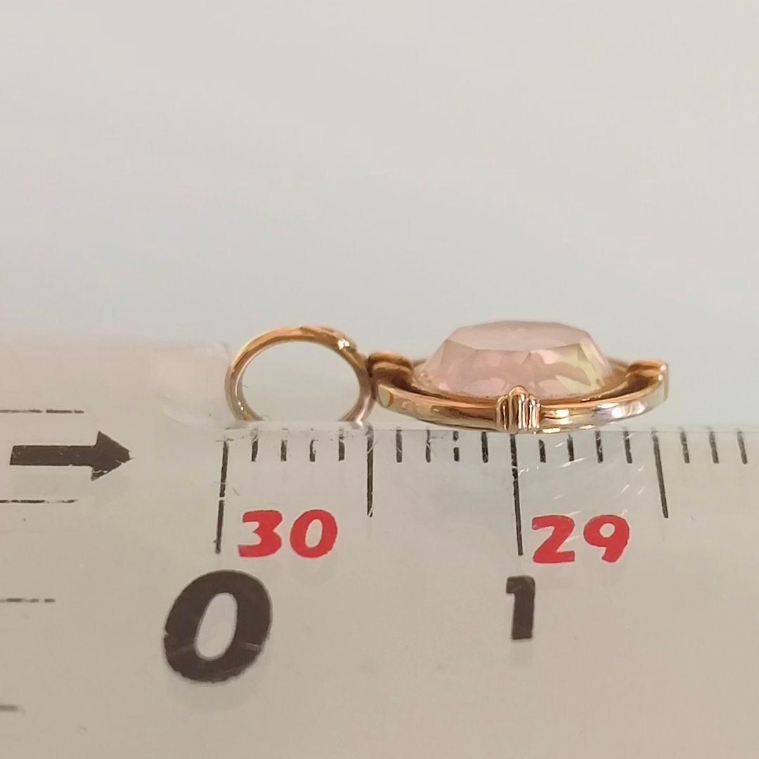 ②　チャーム　agete　K10 ゴールド　限定　ローズクォーツ　鳥　ネックレス