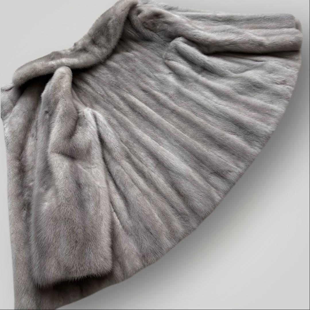 本毛皮☆サファイアミンク MINK ファーコート なめし柔らか◎ Lサイズ相当