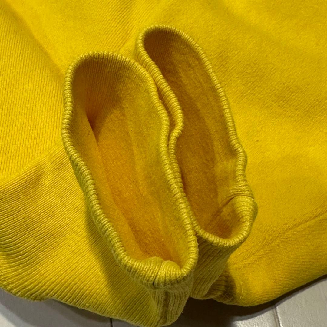 90s USA製 チャンピオン リバースウィーブ イエロー 黄色 無地 XL