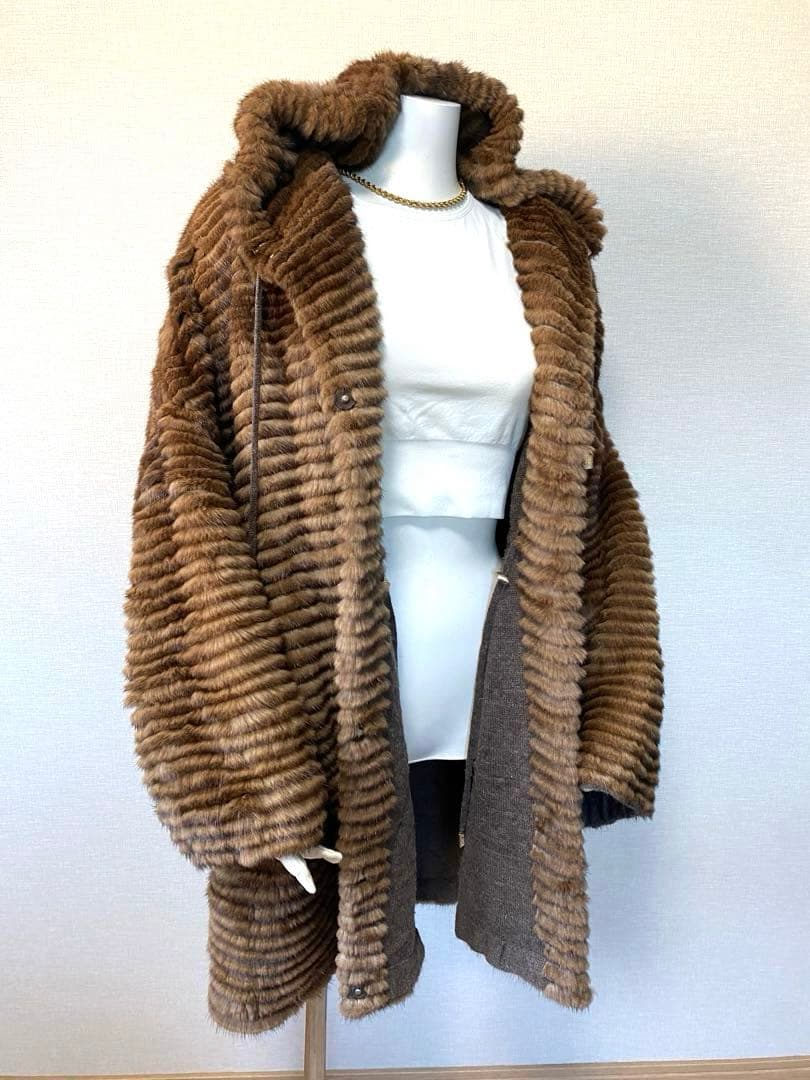 KB. fur 軽量 ミンク カシミア 高級 カーディガン ファー コート