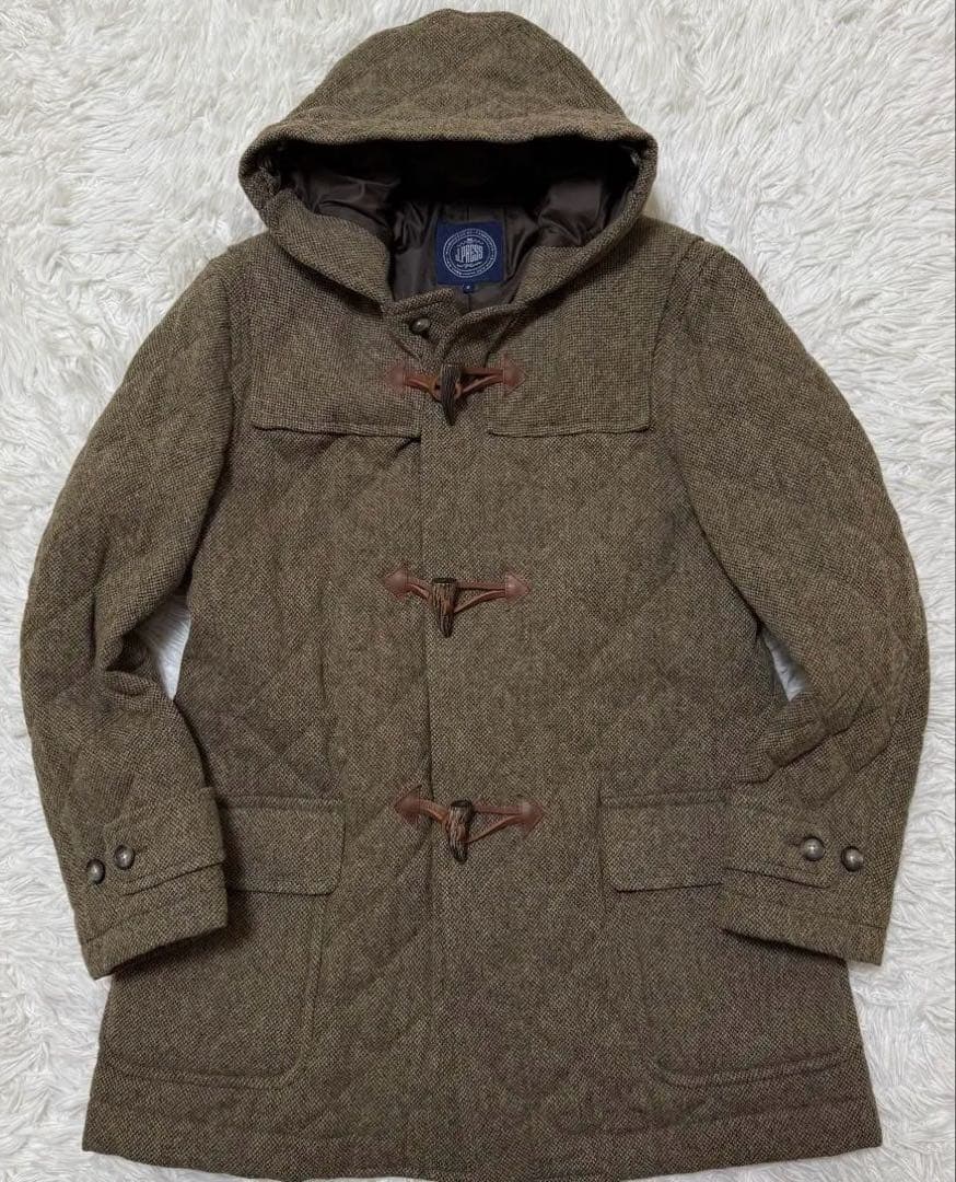 【極美品】J.PRESS ダッフルコート　ウールツイード　大きいサイズLL