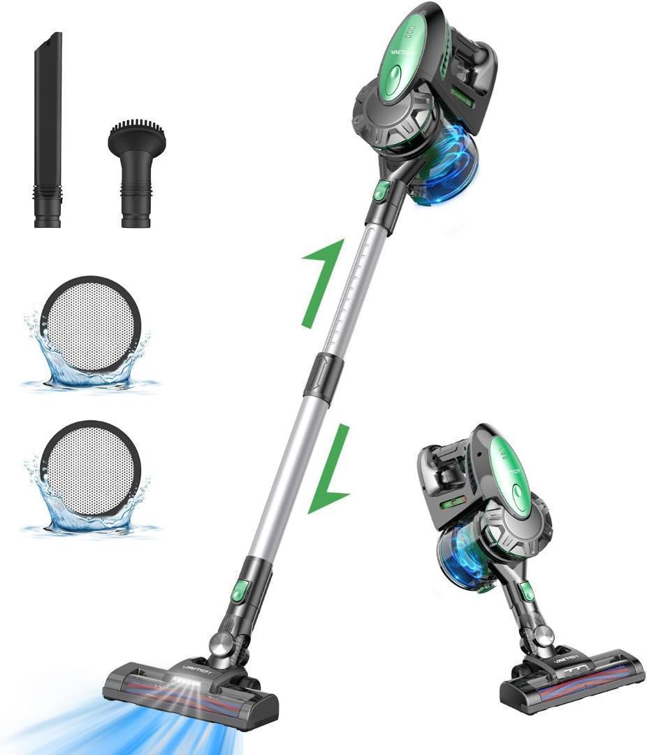 大人気✨コードレス掃除機✨28kPa強力吸引 伸縮型パイプ付き 着脱式バッテリー
