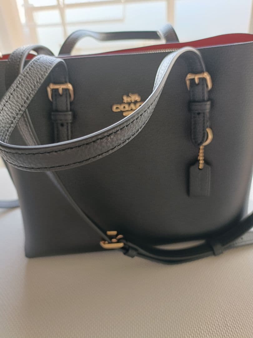 COACHモリートートブラックレザーバッグ