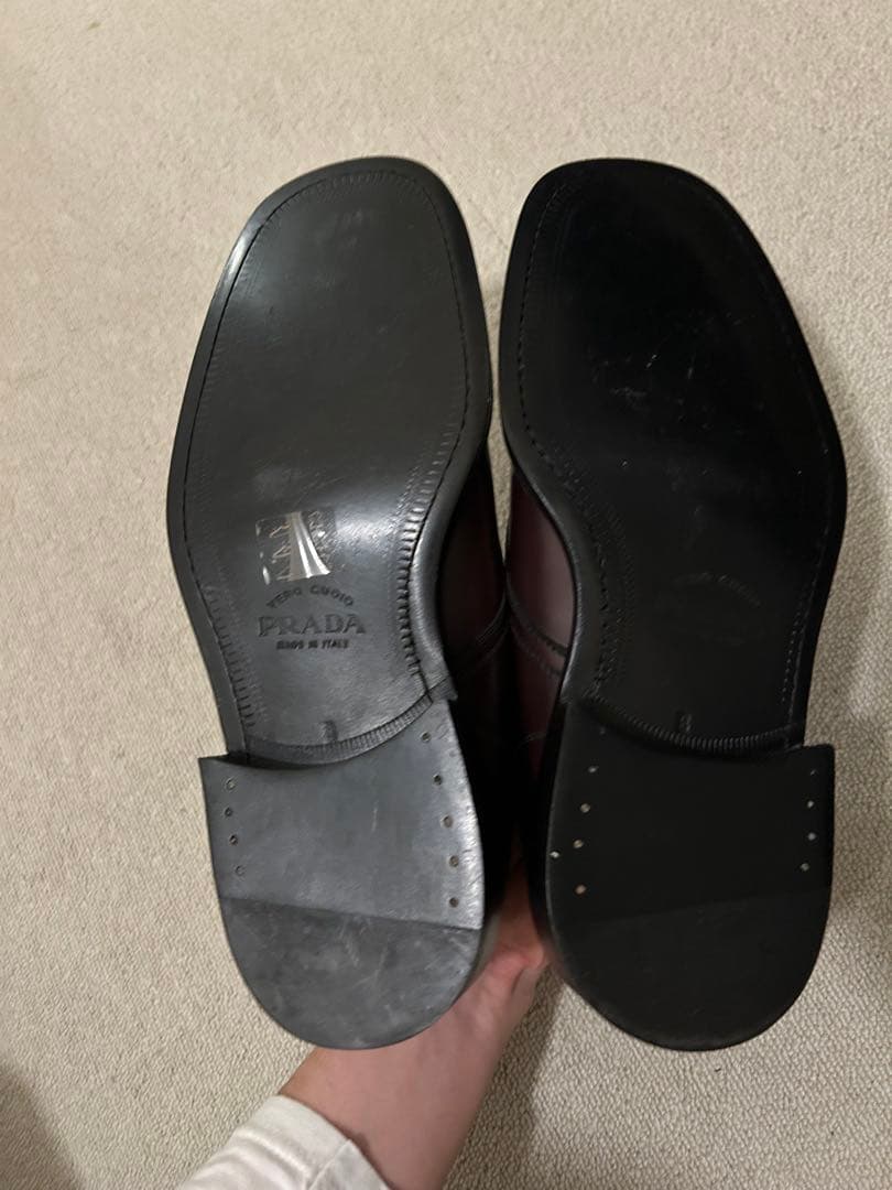 靴 prada archive square round toe shoes