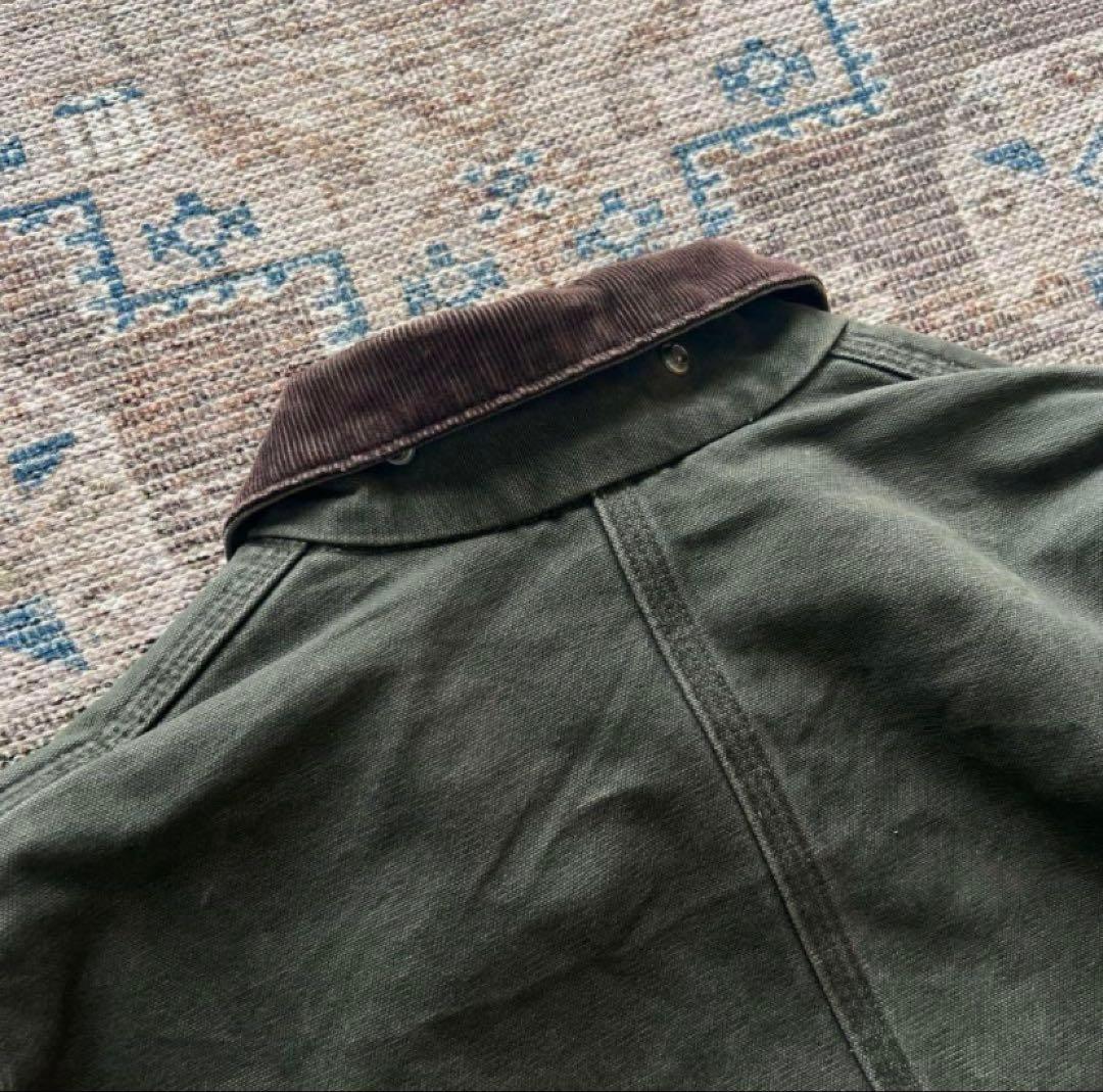 90s USA製 carhartt チョアコート ダックジャケット モスグリーン