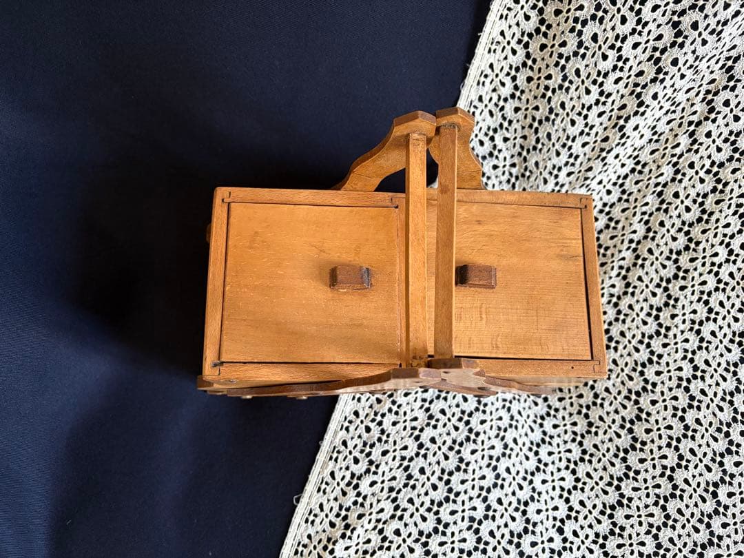 おままごと 木製ソーイングボックス お裁縫箱 フランスアンティーク