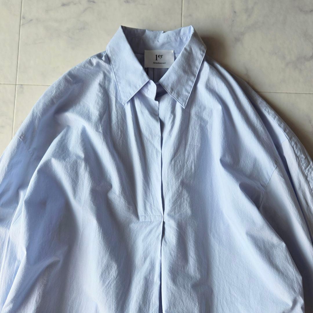 美品✨プルミエアロンディスモン　タイプライタースキッパーワンピース　ブルー