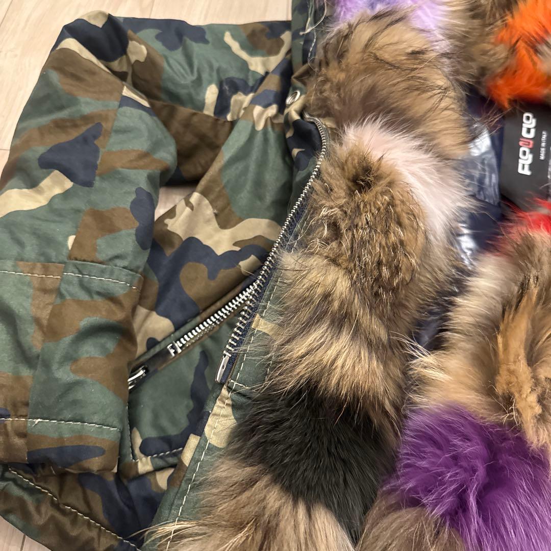 専用迷彩柄ファー　ダウン　高級　M 美品