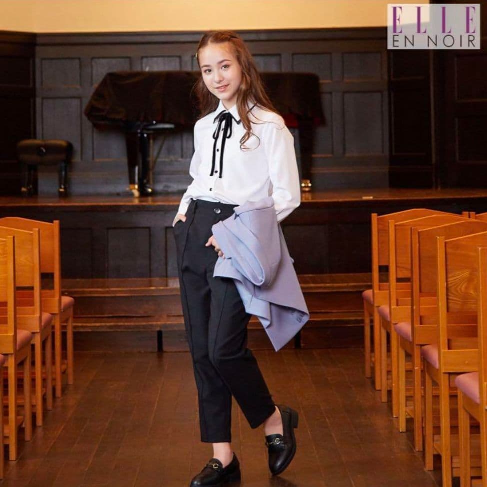 【160】ELLE en NOIR Wロング ジャケット パンツ スーツ エル