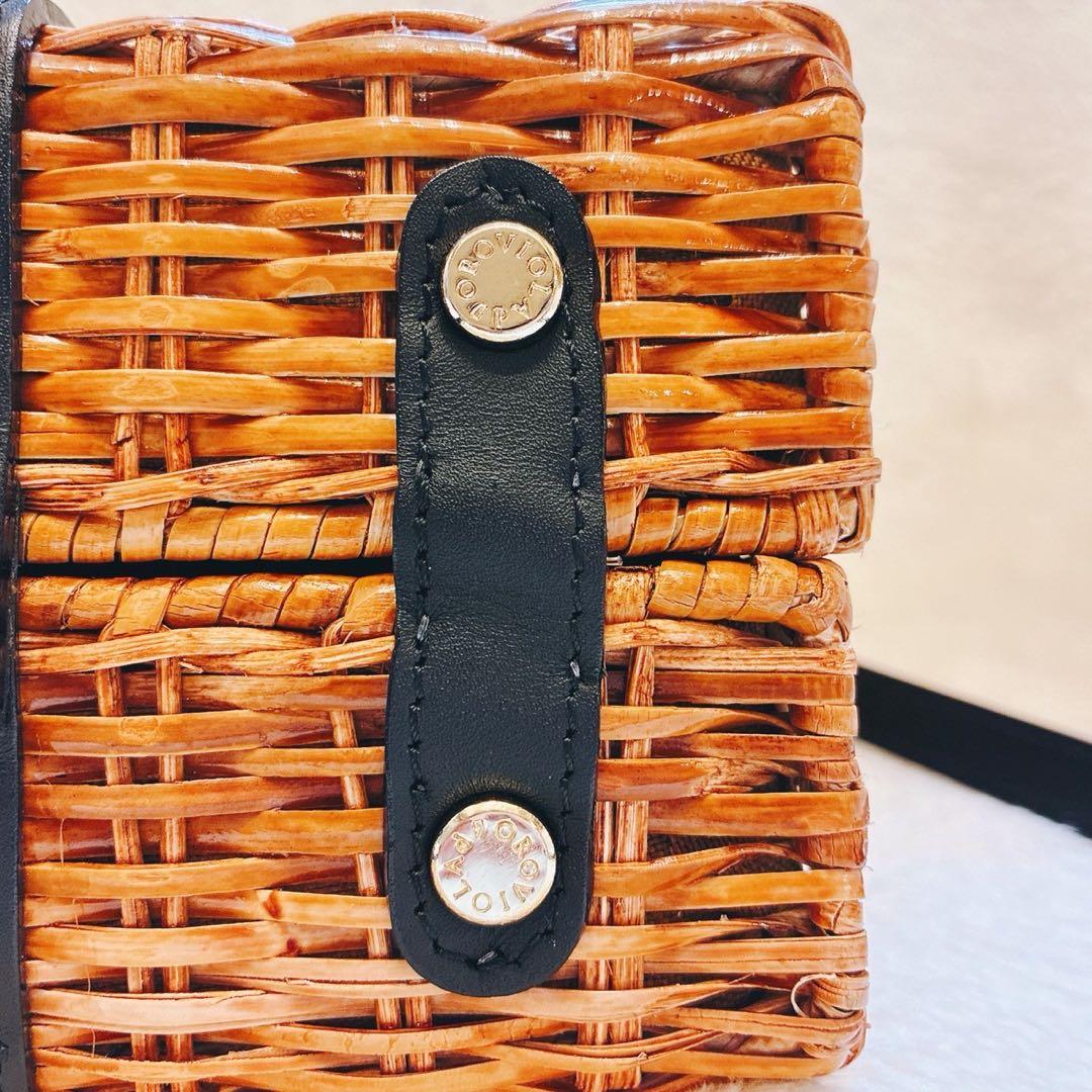 ヴィオラドーロ　2WAY　ターンロック　ラタン　牛革　ショルダーバッグ　MIRO