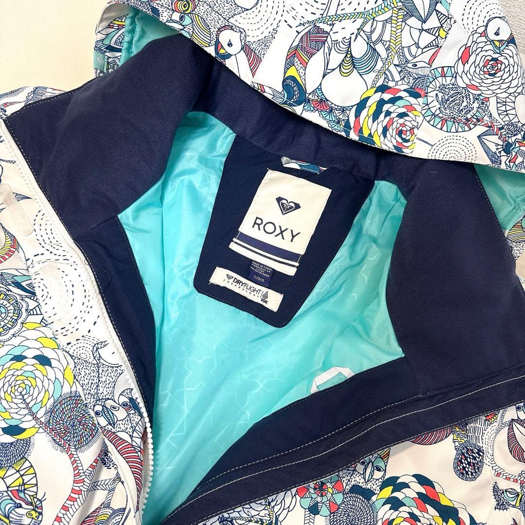 ROXY スノーボードジャケット 花柄 鳥柄 Lサイズ