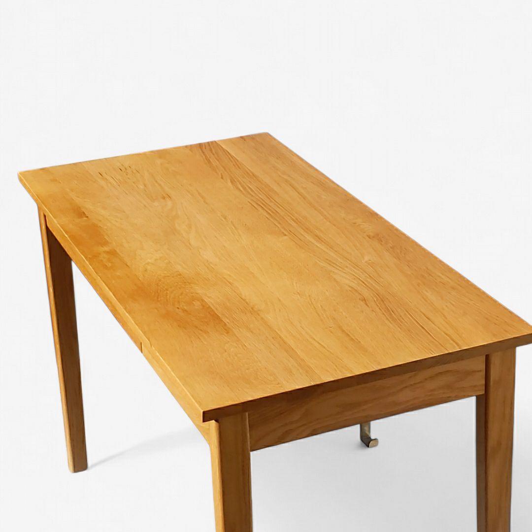 希少 廃盤 無印良品 無垢材デスク 引出付 オーク材 幅110cm 天然木