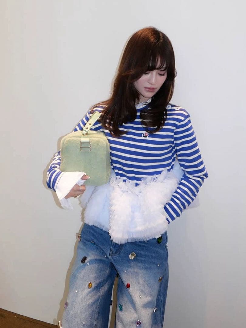 トップス Bibiy FRANCINE TULLE TOP BLUE