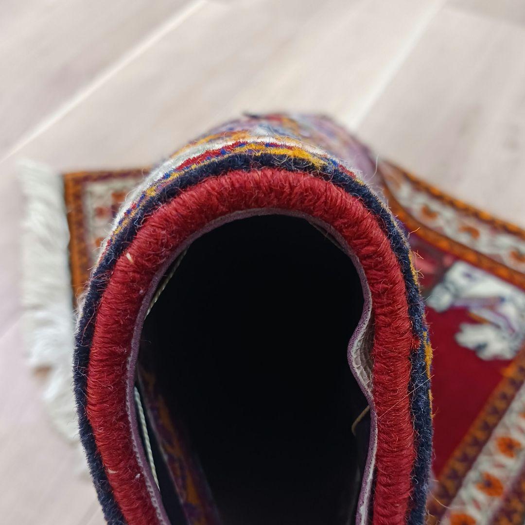 Y3061 ペルシャ絨毯 カシュガイ ウール 手織り 62×64㎝