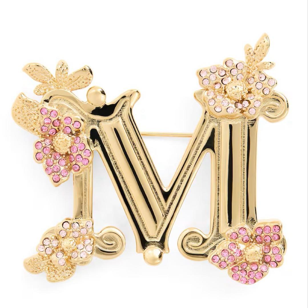 25SS新作 新品MaxMara クリスタルブローチ フローラル