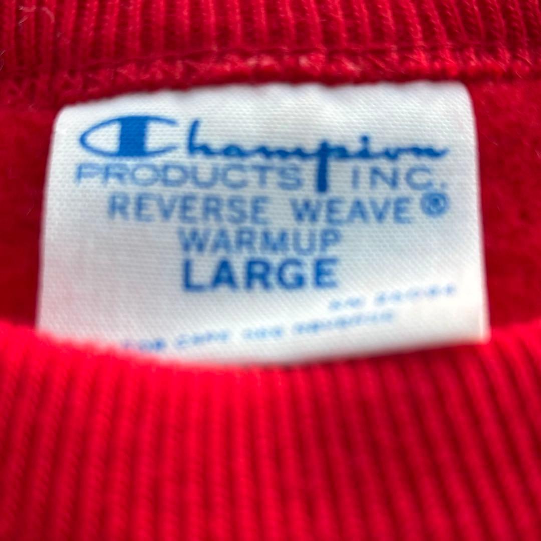 【刺繍ロゴ】チャンピオンスウェット リバースウィーブ L 青タグ 赤 70s復刻