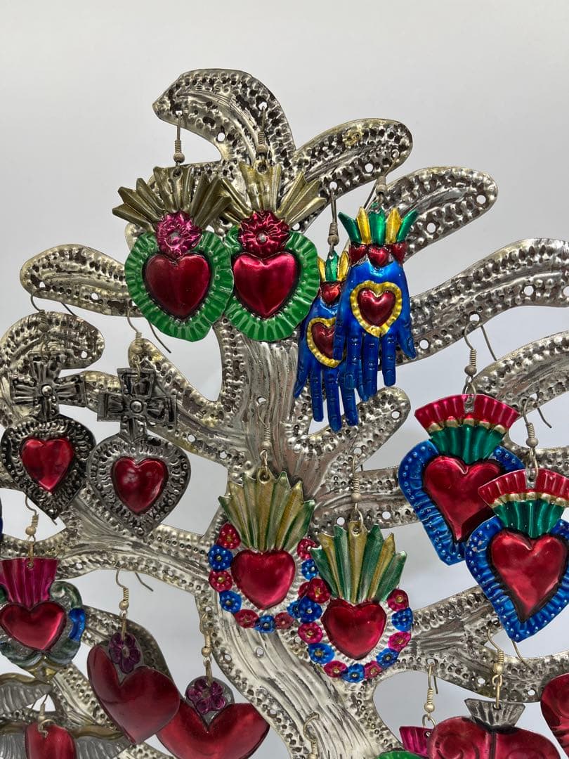 希少　メキシコ　オハラタピアス15個セット　スタンド付き　送料無料