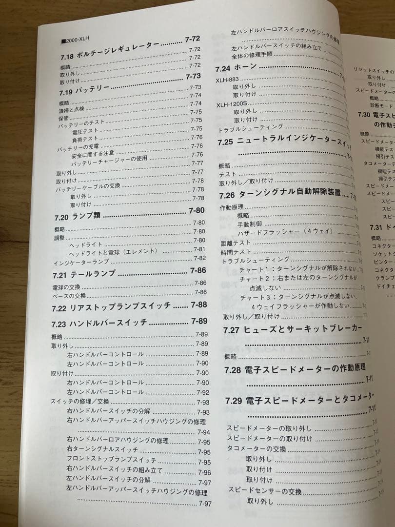 ハーレー　2000年 XLH スポーツスター　 サービスマニュアル 日本語版