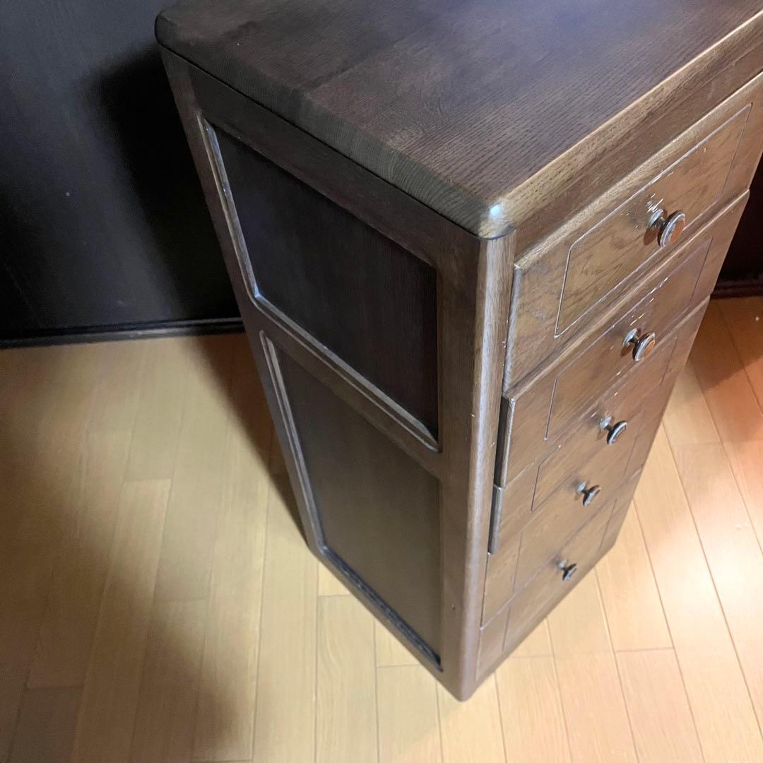 カリモク タンス チェスト5段 引き出し 天然木（ナラ） スリムチェスト