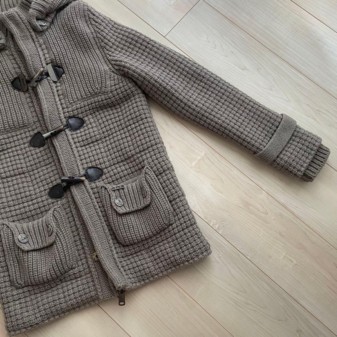 ニットダッフルコート フード付　ストームストラップ付　グレー　bark 希少