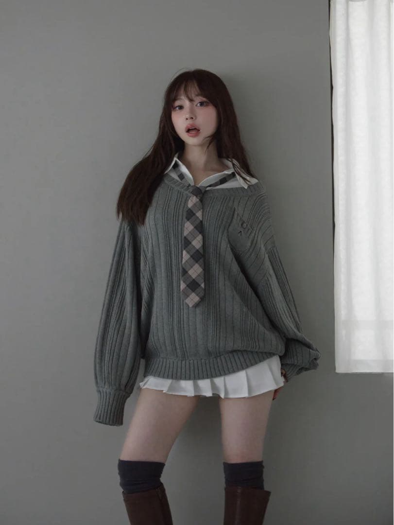 ワンピース andmary Mimi girls set mini dress gray