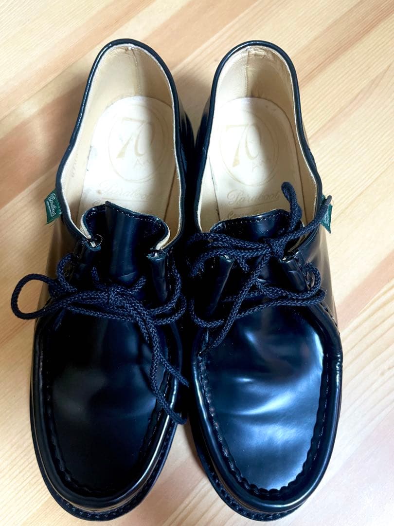 Paraboot MICHAEL ガラスレザー ブラック 4(24cm)ほぼ新品