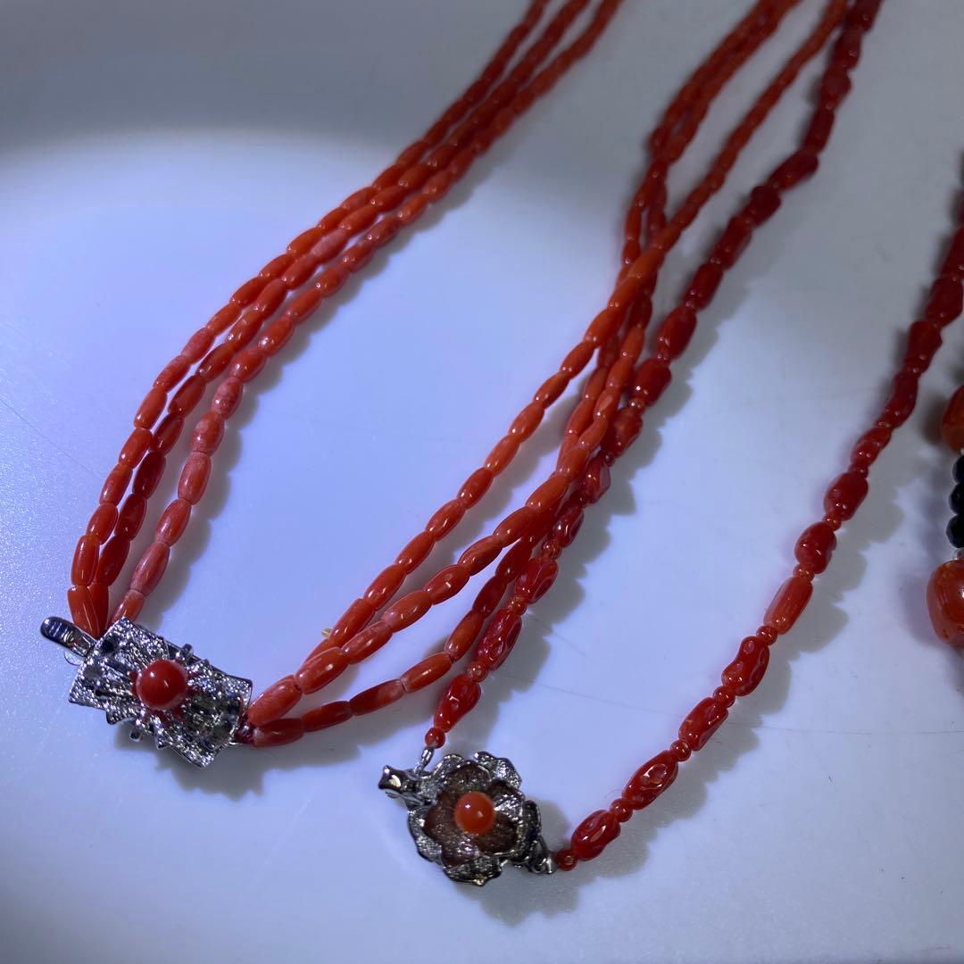 本赤珊瑚　アクセサリー色々84g 東里8-0130☆2F