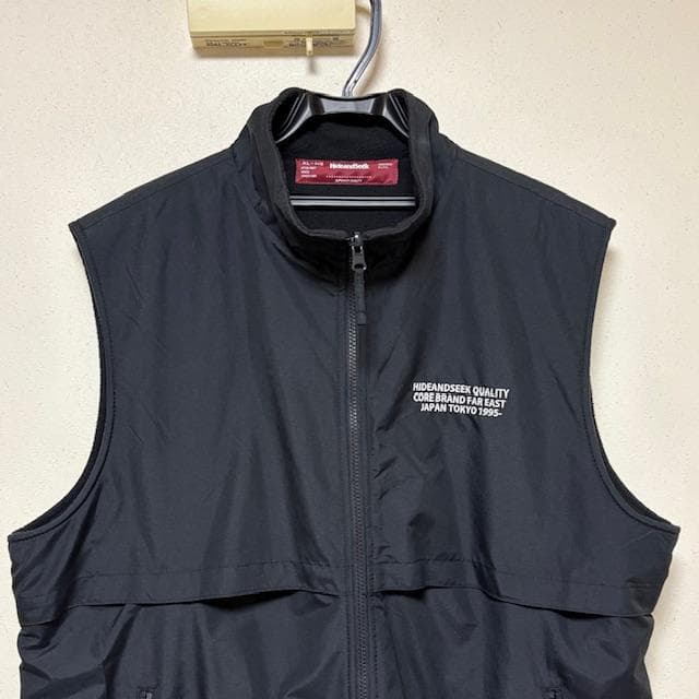 24SS★HIDE AND SEEK/ナイロンジップベスト★XL★