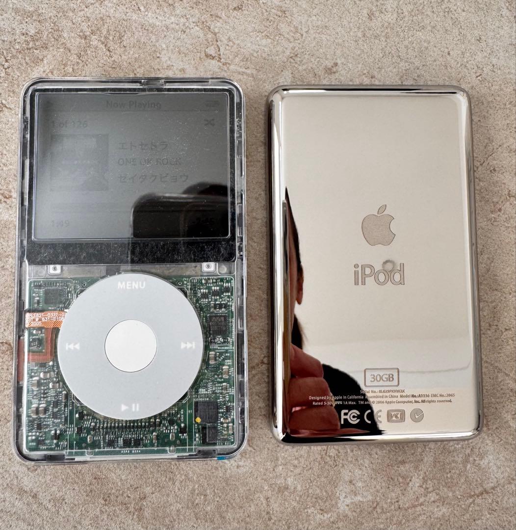 iPod classic 第5世代 カスタム 30GB 新品電池 バックパネル
