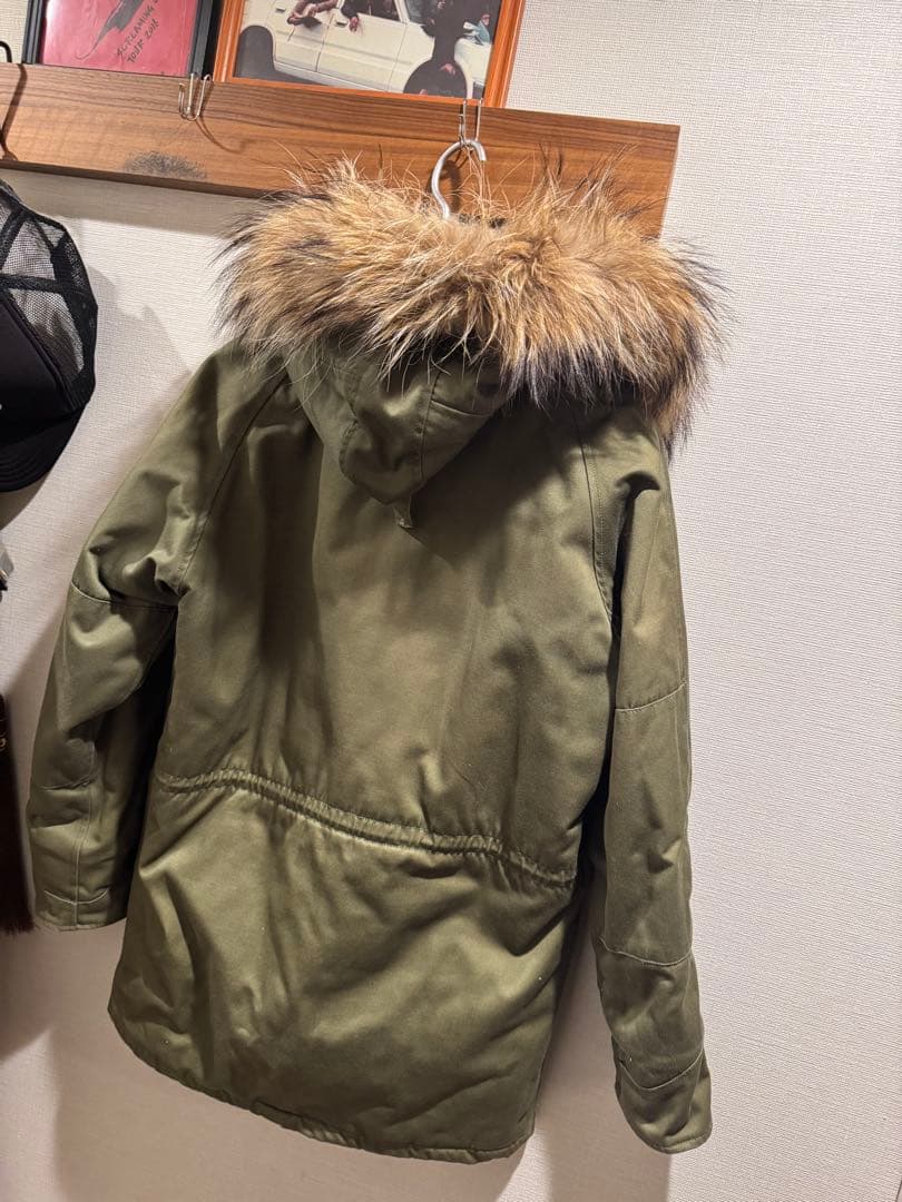 ファー付きオリーブグリーンモッズコート